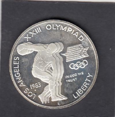Beschrijving: 1 Dollar S-OLYMPIC 84 DISCUS 